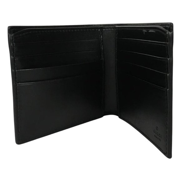 Gucci Men's Bifold Wallet Graphic Embosse Blade Logo Embroidery Sz S Black DM - Picture 3 of 5